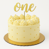 Gold Mirror "One" Cake Topper for Baby's First Birthday